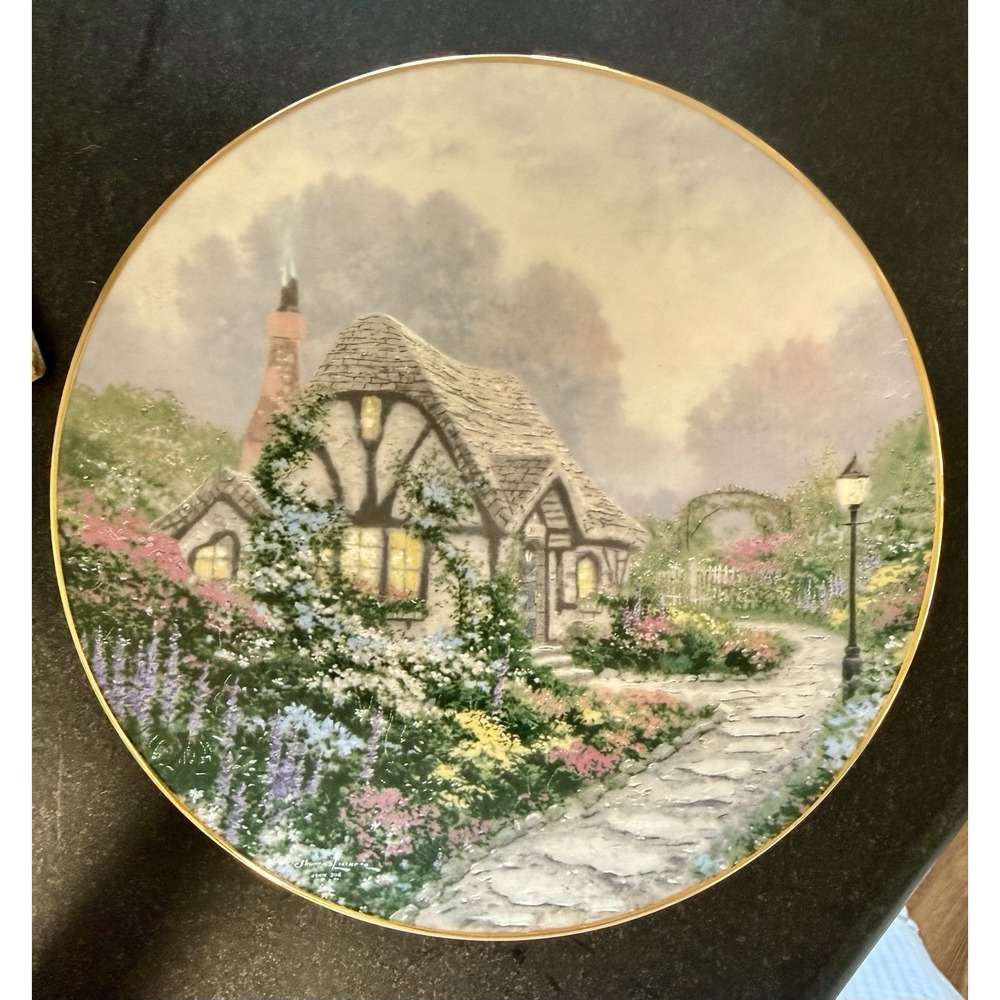 "Chandler's Cottage" Collectors Plate Thomas Kinkade Garden Cottages of England
